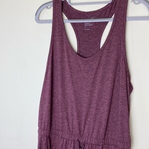 GapFit Brushed Tech Jersey Jumpsuit, burgundy shiraz Size Small